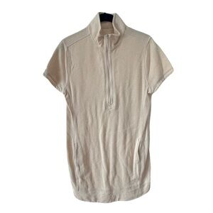 Chic Cream Zip-Up Mini Dress